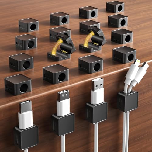 20 Pack Cord Organizer Holder, Strong Adhesive Desk Cable Management Magnetic Easy Open,Organize Phone Charging Cords Wire Holder Organizer Neatly for Home,Office,Car,Desk,Nightstand - size: 20 Pack