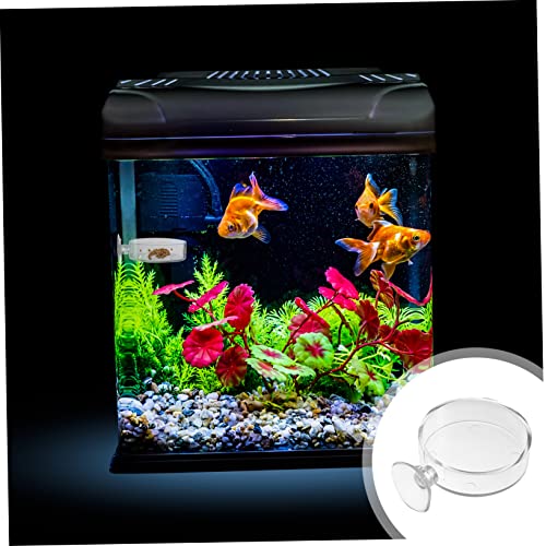 4pcs Transparent Acrylic Fish Feeder Bowl with Cups for Easy Installation Home Aquariums for Fish and Shrimp Feeding and Water Plant Container