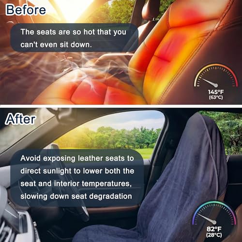 Car Seat Towel Cover, 2pcs Universal Front Seat Protector for Cars, SUVs and Trucks, Sweat Towel Car Seat Cover for Gym, Yoga, Swimming, Pets and Family Travel, Purple Gray - color: Dark Gray
