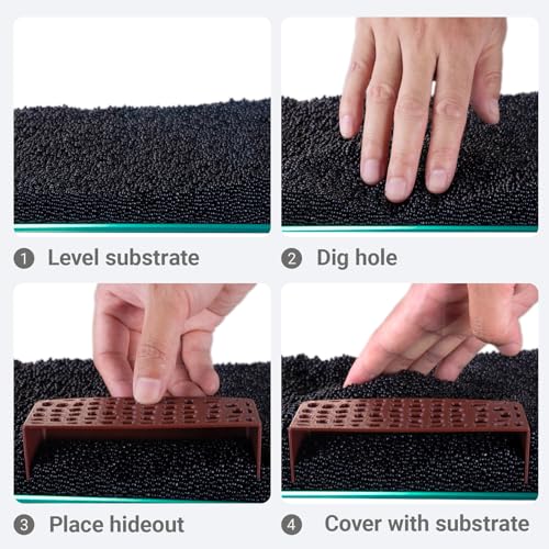 2Pcs Shrimp Hide Cave, Aquarium Shelter, Shrimp Tank Accessories, Fish Tank Decorations (Black)