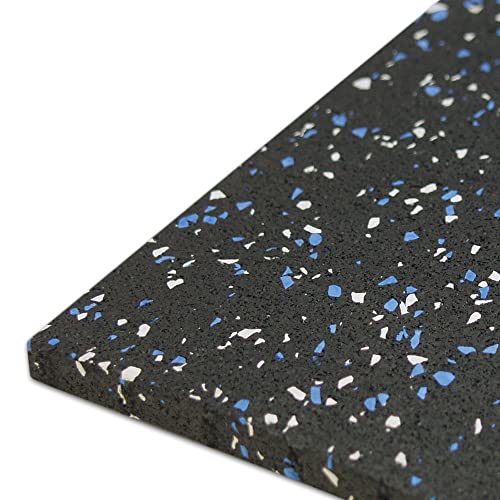 Rubber-Cal Elephant Bark Flooring 3/8-inch T x 4-feet - color: Blue Dot, size: 48"L x 48"W x 0.4"Th