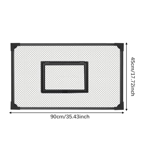Aquarium Anti Jumping Net Tank Cover with Feeding Window Replacement DIY Mesh Screen Top