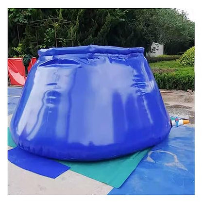 zktoermn Pool Above Ground, Collapsible Canvas Fish Pond Pool Capacity Rainwater Collection Bucket Water Collection Tank with Faucet (Color : Blue, Size : 4Ton) - size: 4Ton