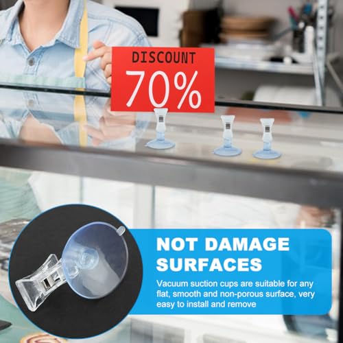 Saycker 8 Pcs Suction Cup Clips, Clear Wall Suction Cup Clip for Windows, Plastic Window Glass Suction Cup Holder with Clip, Clamps Holder Business Cards Clamp for Bathroom Kitchen Window
