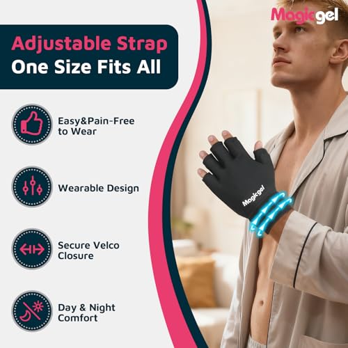 Magic Gel Hand Ice Pack Gloves - Cold Compress Cooling Gel Ice Gloves - Wrist Wrap or Hot Compress - Sports Packs for Hands - Dual Hand Heat Packs - 2 Pack - size: 2 Pack - Ice Glove Pack