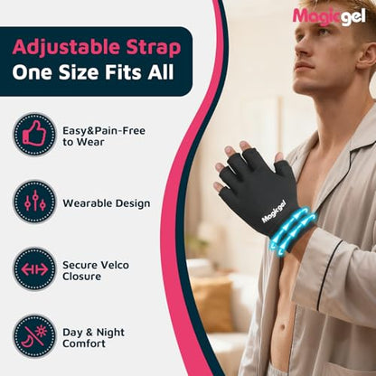 Magic Gel Hand Ice Pack Gloves - Cold Compress Cooling Gel Ice Gloves - Wrist Wrap or Hot Compress - Sports Packs for Hands - Dual Hand Heat Packs - 2 Pack - size: 2 Pack - Ice Glove Pack