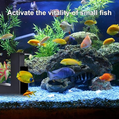 Fish Tank Tunnel with Dual Entrances, Aquarium Underground Cave Hideout for Shrimp and Small Fish, 360° Viewing Buried Cave Décor