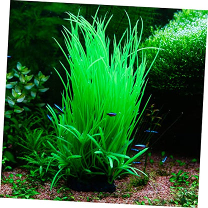 LIOOBO Green Lifelike Aquatic Scallion Grass Ornament for Fish Tanks Realistic Artificial Water Plants Base for Decorative Aquariums and Micro Landscapes