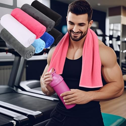 1 Pack Super Soft Microfiber Gym Towel - Absorbent Sports Sweat Towel for Fitness & Workout (Grey)