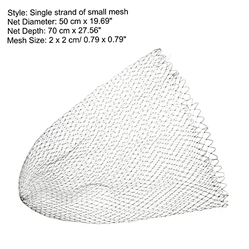 PATIKIL Fishing Net Replacement, Dia.19.7" PE Landing Net Replacement Mesh for Freshwater Saltwater Fishing, Gray