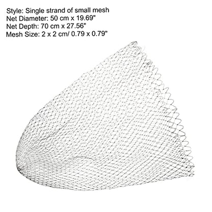 PATIKIL Fishing Net Replacement, Dia.19.7" PE Landing Net Replacement Mesh for Freshwater Saltwater Fishing, Gray