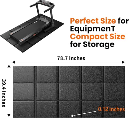 THAILE Gym Equipment Mat, 79" x 39"x 0.14" Exercise Equipment Mat - size: 79"L x 39"W x 0.1"Th