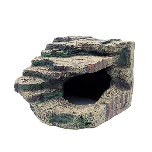 Large Resin Reptile Tank Accessories Hideouts Cave Habitat Decor for Leopard Gecko Lizards Turtle
