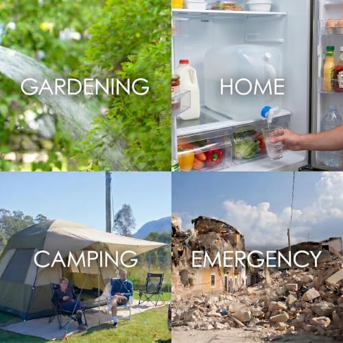 Collapsible Water Container with Spigot, 2×2.6 Gallon BPA Free Camping Water Storage Jug Carrier for Outdoors Hiking Backpack RV&Emergency, Survival Water Canteen-Portable Foldable Transparent