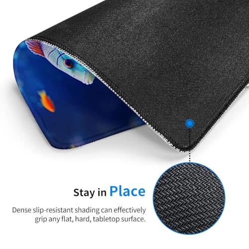 Mouse Pad with Stitched Edge Comfortable Mouse Mat with Non-Slip Rubber Base Gaming Mousepads Coral Reef Fish Aquarium Washable Mouse Pads for Computers Office Laptop 7 x 8.6 in
