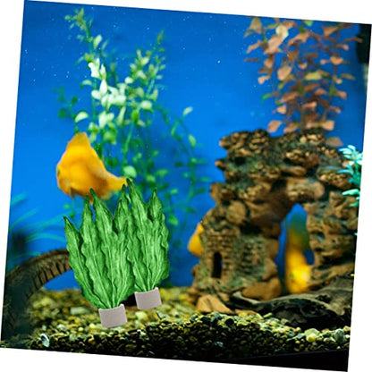 12Pcs Ceramic Aquarium Plant Holders Fish Tank Weights for Water Plants Fixing Rings Underwater Shelter for Small Fish and Shrimp