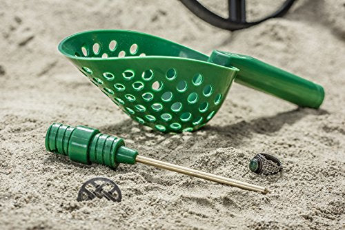 SE 14-Inch Green Sand Scoop with Brass Probe for Gold Panning and Metal Detecting - 2-in-1 Design with 4-1/8 Inch Probe - GP3-SS23GG