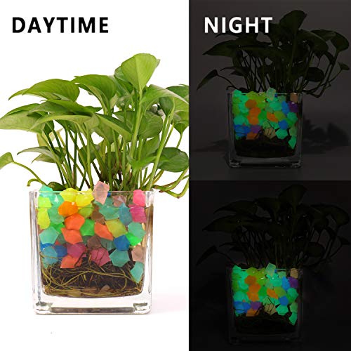 Fish Tank Decorations Rocks Little Glow in The Dark Aquarium Stones Fish Turtle Tank Pebbles Gravel Garden Rocks 300Pc 1.4cm