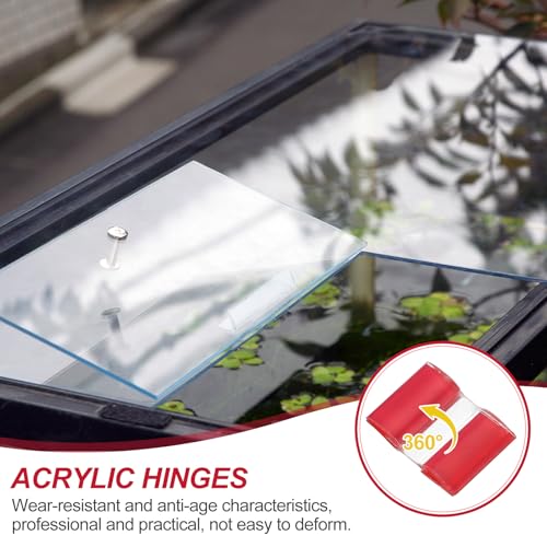 MECCANIXITY Acrylic Flexible Hinges Plastic Self-Adhesive Small Clear Hinge 35 x 25 mm Continuous Piano Folding Hinges for Aquarium Lid Display Stand Pack of 8 Transparent - size: 35 x 25 mm
