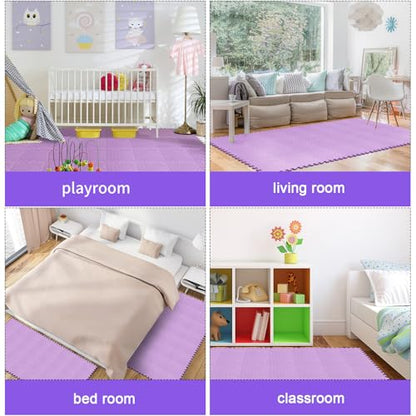 Shihanee 16 Foam Floor Interlocking Tiles, 11.8 x 11.8 Inch, Purple - color: Purple