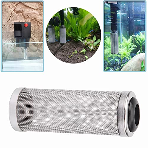 Aquarium Filter Guard, Stainless Steel Fish Shrimp Mesh Net Filter Case Cover Guard Stainless Steel Shrimp Cylinder Cover for Fish Tank Accessories(L 6mm)