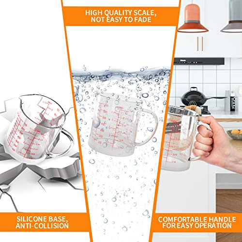 Glass Measuring Cup, 2 3/4-Cup/700 ML Liquid Measuring Cups, Measuring Cup With Handle and V-Shaped Spout, Glass Beaker with Three Scales (OZ, Cup, ML), Dishwasher/Freezer/Microwave Safe - size: 2 3/4 Cup / 700 mL