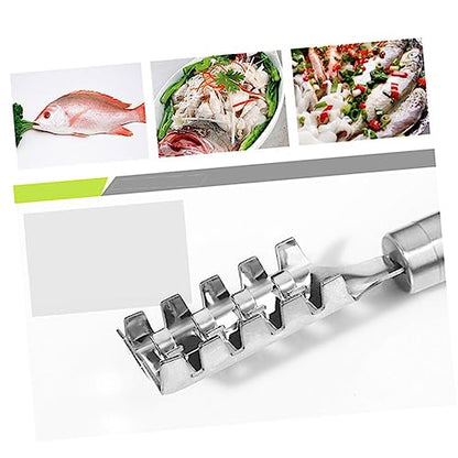 Mikinona Efficient Fish Scale Removal Stainless Steel Fish Scale Shaver Fish Skin Cleaner Scale Scraper Safety Lid
