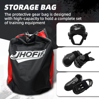 Martial Arts Karate Protective Sparring Gear Package Deal/Gift Adjustable Adult & Youth Headgear, Gloves & Kicks for MMA, Taekwondo, Boxing Training - color: Black, size: Medium