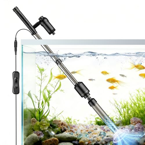 AKKEE Aquarium Vacuum Gravel Cleaner, 18W Electric Fish Tank Cleaner Vacuum, 6 in 1 Multifunctional Aquarium Cleaner for Automatic Water Change, Wash Sand, Water Circulation and Timed Off