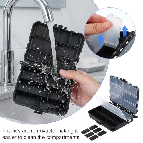 8 Pack Small Tackle Box Organizer Plastic Fishing Storage Containers with Adjustable Dividers, Mini Fly Box for Trout Fishing Gear and Terminal Tackle Accessories