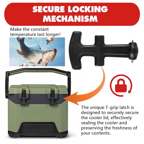 Upgraded Cooler Latches & Drain Plug Kit - Durable Rubber, Compatible with Yeti Roadie, Tundra, Tank, and RTIC - style: T-handle Latches