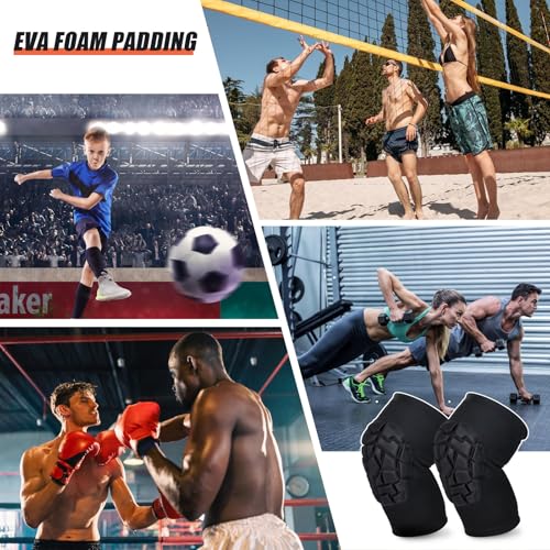 Wanlvhu Knee Pads Wrestling Short Compression Knee Sleeve, 2 Pcs Basketball Volleyball Football Knee Pads Sleeve for Youth Adult Kids (Black, X-Large) - size: X-Large