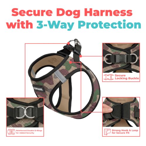 Voyager Step-in Air Dog Vest Harness - Army, X-Small - color: Army/Black Trim, size: XS (Chest: 13 - 14.5")