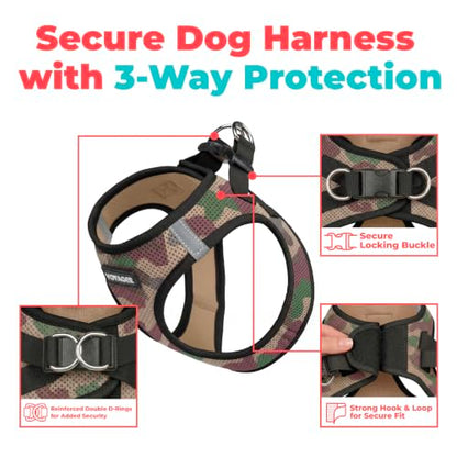 Voyager Step-in Air Dog Vest Harness - Army, X-Small - color: Army/Black Trim, size: XS (Chest: 13 - 14.5")