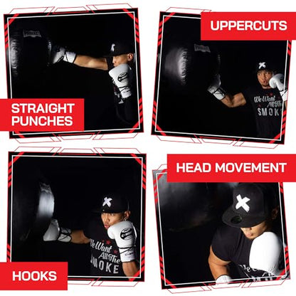 Wrecking Ball Heavy Punching Bag for Adults, Hook and Uppercut, Body Snatcher, Boxing, MMA, Muay Thai, 65 lbs, Classic - color: Black / Black, style: Unfilled