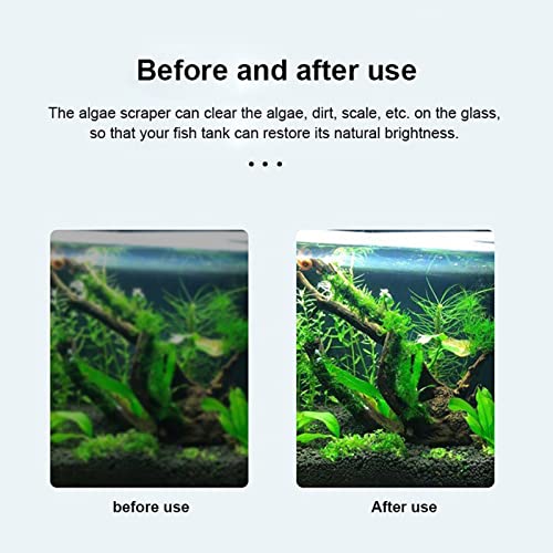 Algae Scraper for Glass Aquarium,Aquarium Razor Scraper with 10 Replaceable Blades,Aquarium Cleaning Tools. - size: 16.5 Inch