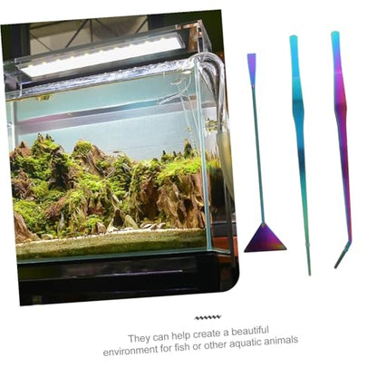 3pcs Aquarium Cleaning Tools Set Tweezers Spatula Kit Fish Tank Gravel Plant Care
