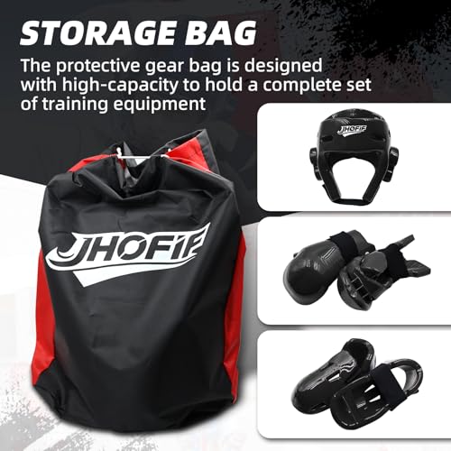 Martial Arts Karate Protective Sparring Gear Package Deal/Gift Adjustable Adult & Youth Headgear, Gloves & Kicks for MMA, Taekwondo, Boxing Training - color: Black, size: Large