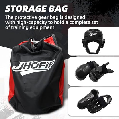 Martial Arts Karate Protective Sparring Gear Package Deal/Gift Adjustable Adult & Youth Headgear, Gloves & Kicks for MMA, Taekwondo, Boxing Training - color: Black, size: Large