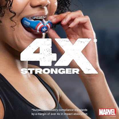 Marvel Captain America Sports Mouth Guard for Braces, Mouthguard with Case - color: Captain America