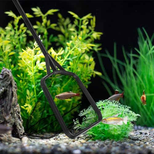 Functional Aquariums Square Fishing Net with Long Handle for Catching Fish Clean Shrimp Tanks Aquariums Tool Aquariums Fish Net Long Handle Aquariums Fish Net Fine Mesh Aquariums Skimming