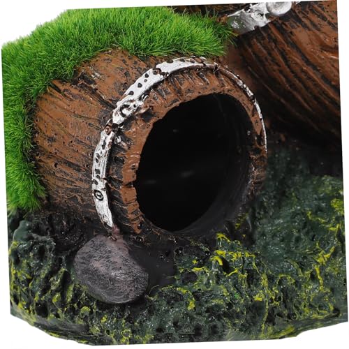 Holibanna Aquarium Decoration Resin Wine Barrel Ornament for Fish Tank Shrimp Cave Hideout and Aesthetic Decor for Betta Fish for Terrarium Garden and Aquatic Environments