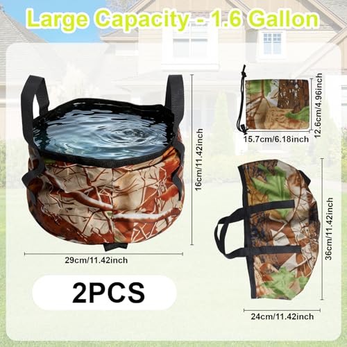 Collapsible Sink Bucket with Handle for Camping,Leakproof Foldable Travel Sink Buckets,Nylon Small Swamp Bucket for Fishing,Cleaning,Washing,Hunting,Water Storage