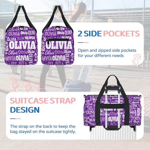 Personalized Sport Ballet Dance Bag, Bright Glitters Dark Purple - color: Purple