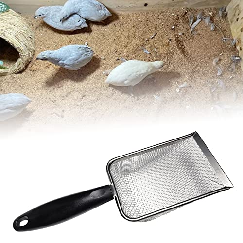 Sand Scoop Litter Scooper Mesh Reptiles Substrate Box Filtering Steel Stainless Bedding Cleaner Cat Sifter Metal Sand Shovels For Beach Metal Detecting
