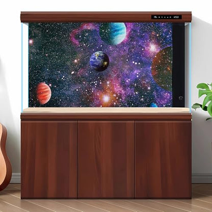 Outer Space Aquarium Background Deep Space Planets Stars Galaxies Space Exploration Terrarium Background Night Sky View Fish Tank Background Outer Space Reptile Habitat Background Vinyl 48x24in