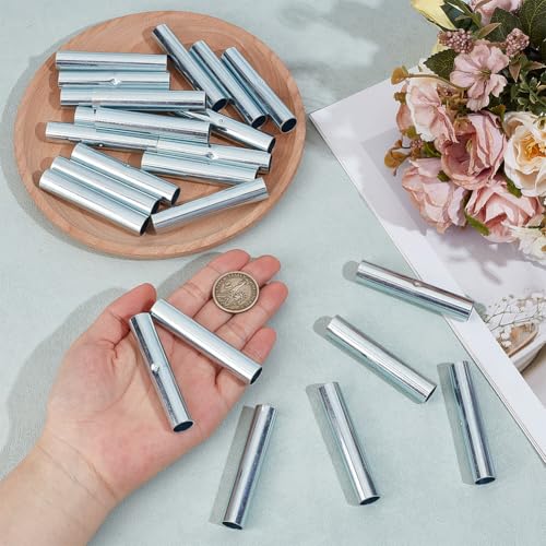 BENECREAT 24pcs Camping Tent Pole Connector, Joint Tent Pole Repair Sleeve, Metal Tubes Replacement for Outdoor Camping Hiking Tents Canopies Awnings Support Frame Repair Kit(0.51inch) - size: Dia: 0.51inch