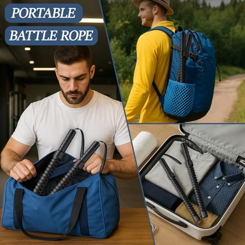 Ropeless Battle Ropes for Home Gym, Cordless Battle Rope for HIIT & Cardio (2 Ropes) - style: 2 Ropes