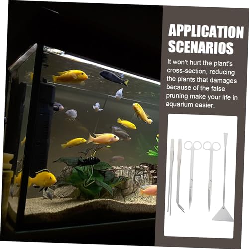 BESPORTBLE Stainless Steel Aquarium Scissors Multi-Function Tools Scraper Shovel Tweezer for Aquascaping