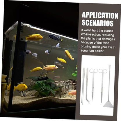 BESPORTBLE Stainless Steel Aquarium Scissors Multi-Function Tools Scraper Shovel Tweezer for Aquascaping